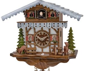 Horloge coucou chalet enneigé 27 cm
