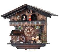 Horloge coucou chalet musical 1 jour danseurs roue tournante 26 cm