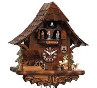 Horloge coucou chalet musical 1 jour danseurs roue tournante 35 cm