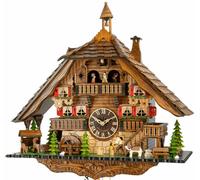 Horloge coucou chalet musical bûcheron 2 étages