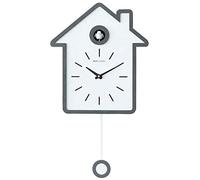 Horloge Coucou Design Moderne avec Pendule Horloge Murale Design Pendule Coucou Bois Temps Sommeil Nuits, 27X48 CM,Gris