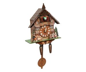 Horloge coucou du Schwarzwald, horloges à coucou sculptées avec voix d'oiseau et cloche à bascule, appel de coucou toutes les heures, décoration vintage en bois pour la maison, salon, cuisine, bureau