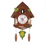 Horloge coucou élégante avec pendule pour montage mural, améliore l'ambiance du salon et de l'étude (marron)
