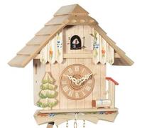 Horloge coucou mécanique 1 jour chalet bois naturel 20 cm option : à quartz