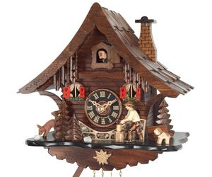 Horloge coucou mécanique 1 jour chalet bûcheron 30 cm