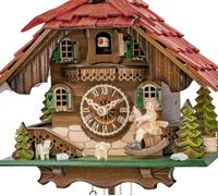 Horloge coucou mécanique 1 jour chalet petite fille balancoire 31 cm
