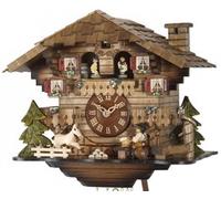 Horloge coucou mécanique 1 jour musical chalet bucheron cheval danseurs 28 cm Disponibilité : Expédié sous 2 semaines
