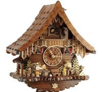 Horloge coucou mécanique 8 jours chalet buveur de bière bûcheron 33 cm