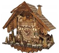 Horloge coucou mécanique 8 jours ours animé 35 cm