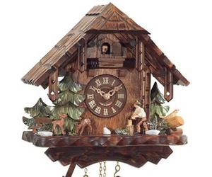Horloge coucou mécanique chalet 1 jour scène forestière 30 cm