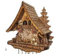 Horloge coucou mécanique musical 8 jours bûcheron et danseurs 44 cm