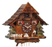 Horloge coucou mécanique traditionnel chalet 1 jour bûcheron 27 cm
