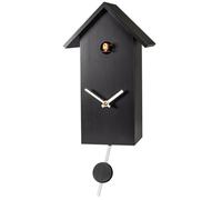 Horloge coucou moderne noire toit noir Couleur : Blanc