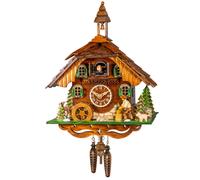 Horloge coucou musical bucheron avec clocheton