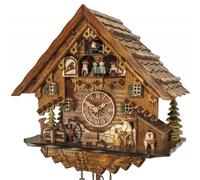 Horloge coucou musical bûcheron et danseurs 34 cm