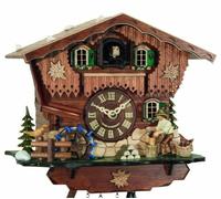 Horloge coucou musical bûcheron roue du moulin 23 cm Disponibilité : Expédié sous 2 semaines