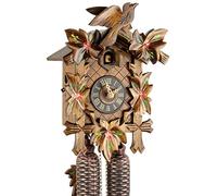 Horloge coucou original noir forêts bois véritable Horloge Coucou mécanique 8 jours de lecteur neuf certificat VDS Eblé - Cinq Feuilles peint 28 cm de 28-01-14-80