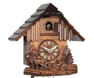 Horloge coucou petit chalet chevaux sculptés 21 cm Disponibilité : Expédié sous 2 semaines