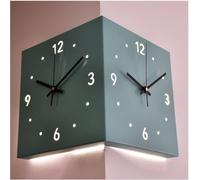 Horloge D’Angle Moderne, Horloge Murale Double Face, Horloge Murale Simple à Deux Faces du Salon, Pas De Perforation élégant Coin Ensoleillé, C, Without Light