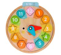 Horloge d?apprentissage multilingue en bois ? jeu éducatif dès 3 ans multicolor TU