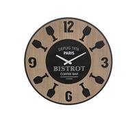 Horloge D57 bistrot en bois Lais Atmosphera Naturel et noir G