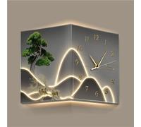 Horloge d'angle Murale Moderne avec éclairage LED, Applique Murale créative pour Salon, Chambre et Couloir (Gris, 25,9 x 25,9 cm) (Gris 40,9 x 40,9 cm)