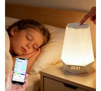 Horloge d'apprentissage du sommeil pour enfants avec veilleuse, tactile contrôlé par application, 32 sons apaisants, réveil avec lumières pour adultes et bébés