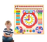 Horloge D'apprentissage - Horloge D'enseignement | Jouets Éducatifs En Bois | Horloges De Calendrier Des Multi-fonctions 7 En 1 | Apprentissage Précoce Des Horloges D'enseignement Éducatives P