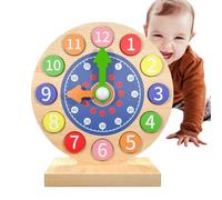 Horloge d'apprentissage pour ,horloge d'apprentissage pour | Horloge de tri des couleurs en bois pour les qui apprennent à lire l'heure - Horloge analogique colorée pour apprendre l'heure, pour en bas