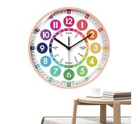 Horloge d'apprentissage pour : horloges murales silencieuses éducatives , horloge analogique avec piles, décoration colorée de la pièce | Outil enseignement dire les petites heures