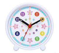 Horloge d'apprentissage silencieuse pour enfants avec sections de temps à code couleur et heure de 24 heures pour enseigner les heures et les minutes dans un espace éducatif (Blanc pour la petite
