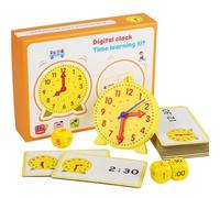 Horloge d'apprentissage, temps d'enseignement, matériaux sûrs faciles à lire, éducation précoce, construction durable, prête à l'emploi à la maison, développement des compétences, horloge éducative