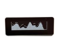 Horloge de bureau avec affichage du spectre musical, avec télécommande, écran OLED, coque en alliage d'aluminium, interface de type C, entrée 3,5 mm, mise à niveau du micrologiciel d'ordinateur, blanc