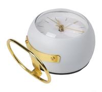 Horloge de bureau compacte silencieuse avec aiguilles lumineuses pour lire facilement l'heure la nuit (blanc)