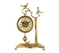 Horloge de Bureau d'art en Laiton Home Retro Ornements décoratifs Table Corloge Arabe Numéros de Mantel Batter