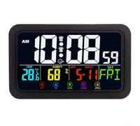 Horloge de bureau électrique multifonction à grand écran pour garder une trace du temps avec fonction d'alarme pour ne jamais manquer un rendez-vous (noir B)
