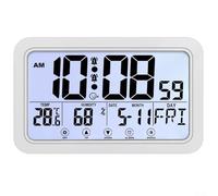 Horloge de bureau électrique multifonction à grand écran pour garder une trace du temps avec fonction d'alarme pour ne jamais manquer un rendez-vous (blanc)