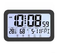 Horloge de bureau électrique multifonction à grand écran pour garder une trace du temps avec fonction d'alarme pour ne jamais manquer un rendez-vous (noir)