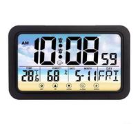 Horloge de bureau électrique multifonction à grand écran pour garder une trace du temps avec fonction d'alarme pour ne jamais manquer un rendez-vous (noir C)