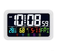 Horloge de bureau électrique multifonction à grand écran pour garder une trace du temps avec fonction d'alarme pour ne jamais manquer un rendez-vous (blanc B)