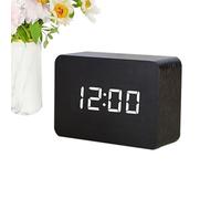 Horloge De Bureau en Bois, Réveil Numérique avec Grand Écran LED, Mode Semaine/W nd, Une Fonction De Répétition, Réveil De Chevet Enfant, pour Chambre À Coucher, Maison Et Bureau