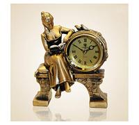 Horloge de bureau Horloges et horloges classiques européennes Mode Salon de séjour Décoration Décoration Horloges Chambre Antique Rétro Ancienne Table Horloge Quartz Horloge Réveil analogique ( Color