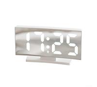 Horloge de bureau LED à écran incurvé avec grand affichage des polices, fonction d'alarme simple pour la gestion du temps, convient pour les étudiants et le bureau (lumière blanche)