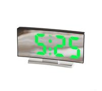 Horloge de bureau LED à écran incurvé, grand affichage des polices, fonction d'alarme simple, adaptée pour l'étude, le bureau et la gestion quotidienne du temps (lumière noire et verte)