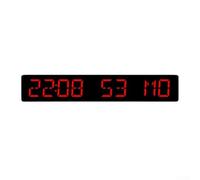 Horloge de bureau LED multifonction avec affichage de l'heure, des heures, des minutes, des secondes et de la date pour cuisine, bureau, chambre à coucher, niveaux de luminosité réglables, bleu (C)