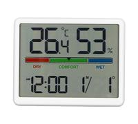 Horloge de bureau LED Récit d'alarme numérique avec température et humidité Affichage facile à lire pour le bureau à domicile