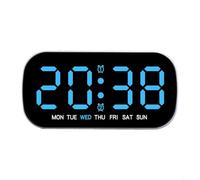 Horloge de bureau multifonction sophistiquée offrant des informations cruciales sur le temps/la température ainsi que des améliorations d'utilisation (bleu)