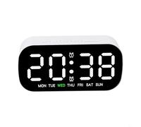 Horloge de bureau multifonction sophistiquée offrant des informations cruciales sur le temps/la température ainsi que des améliorations d'utilisation (blanc)