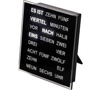 Horloge de bureau numérique - Horloge à mots 20 x 20 cm - AMS modèle : 1232