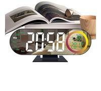 Horloge De Bureau Numérique - Temps Miroir LED | Horloges Numériques De Chambre À Coucher, Réveil Alimenté Par USB, Affichage De La Température, Fonction Snooze, Luminosité Réglable Pour La Maison, Ta